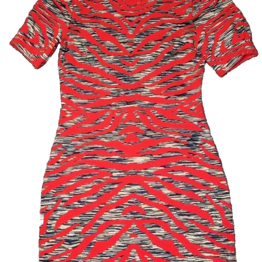 Free people 🌹Red and Black Tiger Stripe Short Sleeve Dress - Picture 17 of 17
